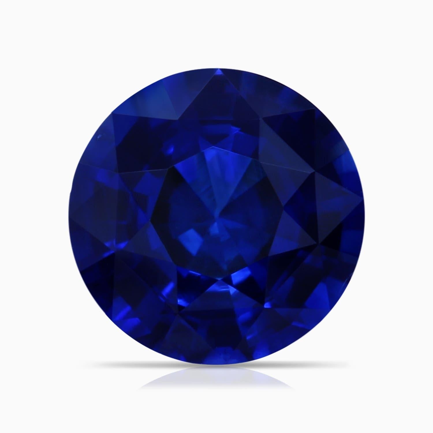 Anello a tre pietre con zaffiro blu da 3,15 carati certificato GIA di Angara in oro 14 carati in vendita 1