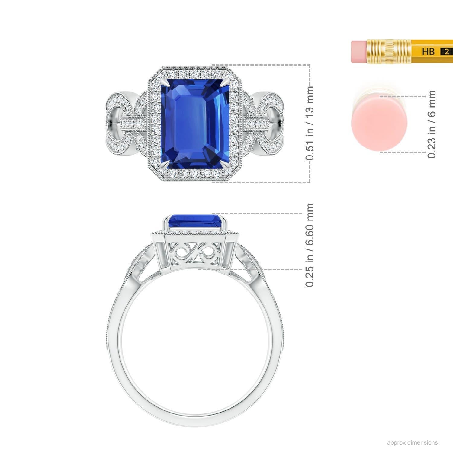 Angara Natural GIA zertifiziert 3,17 ct blauer Saphir Ring mit Diamant in 14K Gold Damen im Angebot
