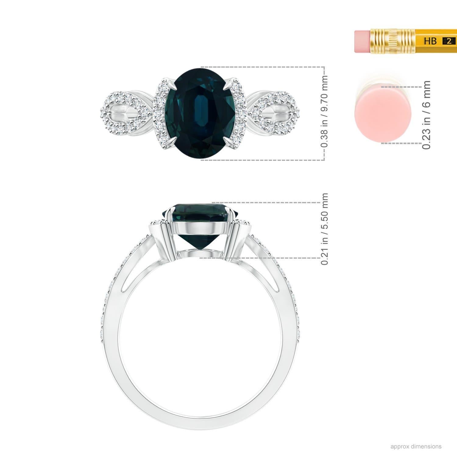 Angara Natural GIA zertifiziert 3,48 ct blauer Saphir Ring mit Diamant in 14K Gold im Zustand „Neu“ im Angebot in Los Angeles, CA