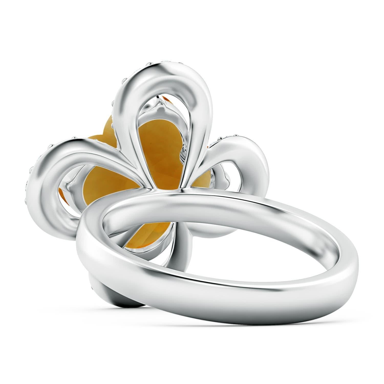 Donna Anello di fidanzamento aureolato con citrino di Angara Nature certificato GIA da 4,04 carati in oro 14K in vendita