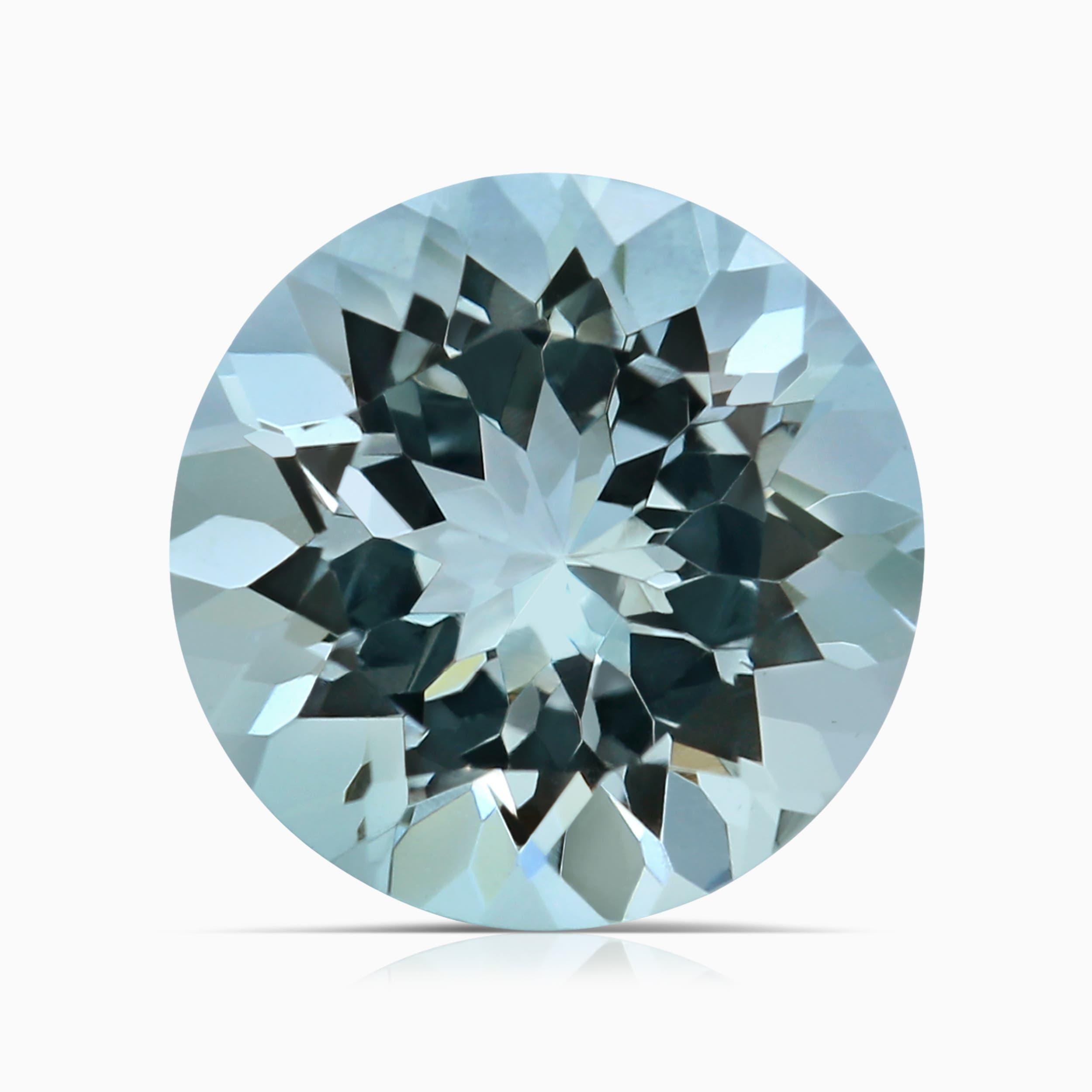 Angara Bague à trois pierres en or 14 carats avec aigue-marine certifiée GIA de 4,08 ct. en vente 1