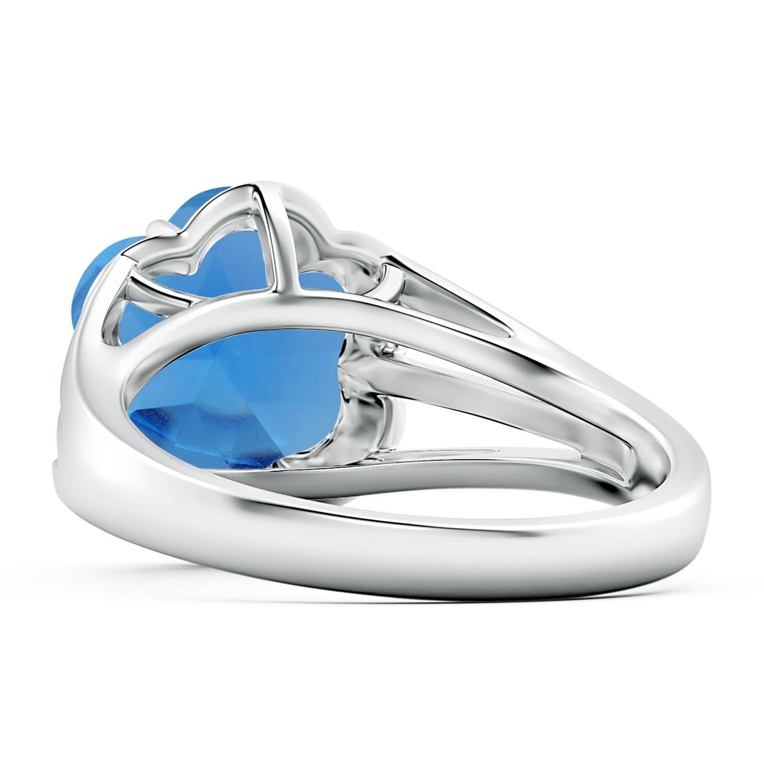 Angara Bague fleur en or 14K avec topaze bleue suisse certifiée GIA de 4,6 ct Naturel Pour femmes en vente