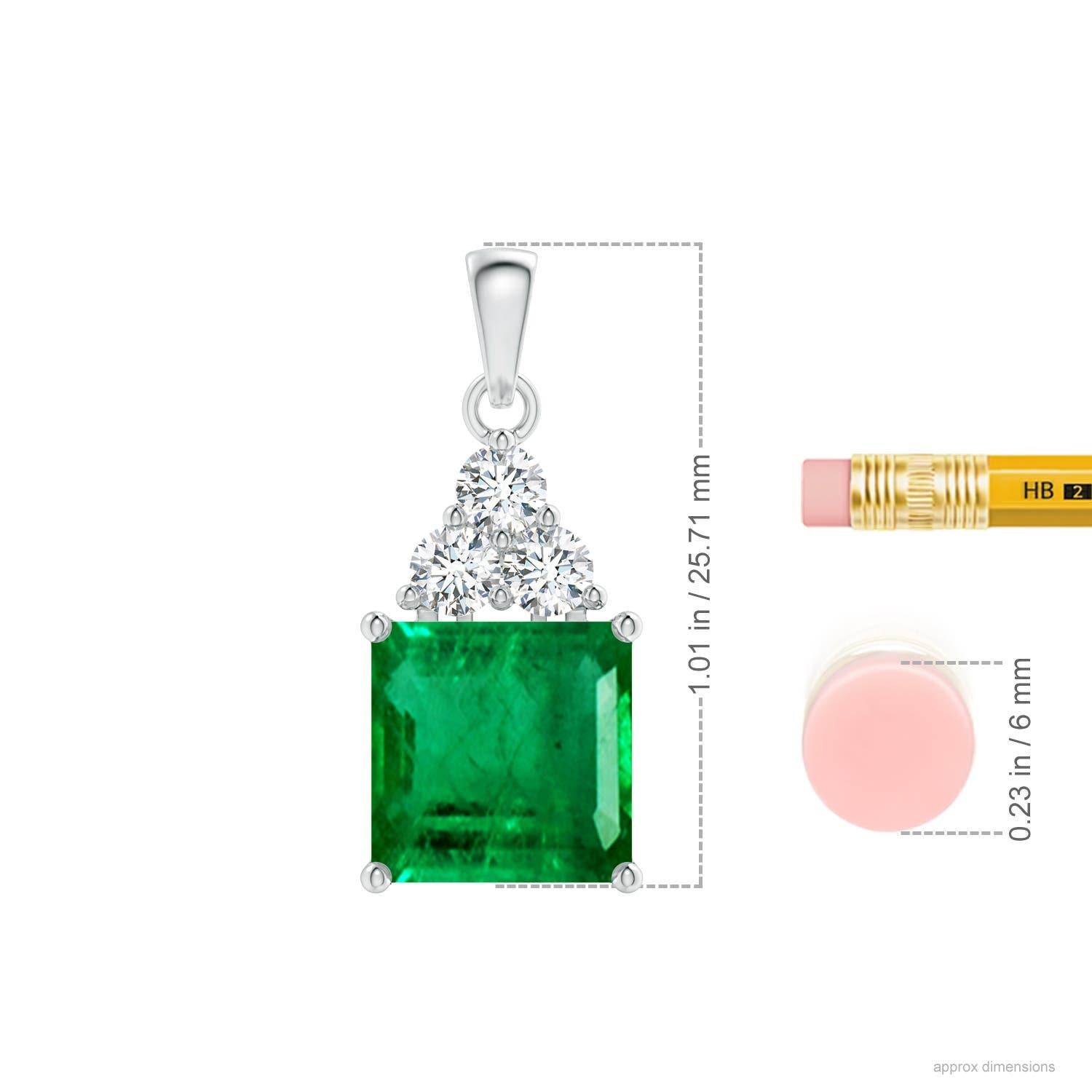 Angara Nature certifié GIA 4.79ct Emeraude Solitaire Pendentif Diamant 14K Gold Neuf - En vente à Los Angeles, CA