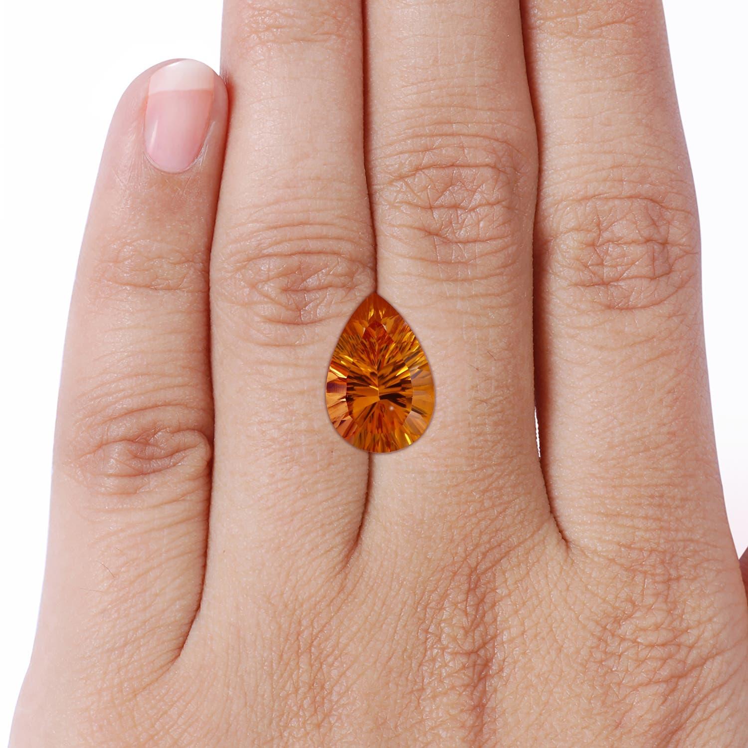 Angara Natural GIA zertifiziert 5,13 ct Citrin Teardrop Anhänger in 14K Solid Gold im Angebot 1