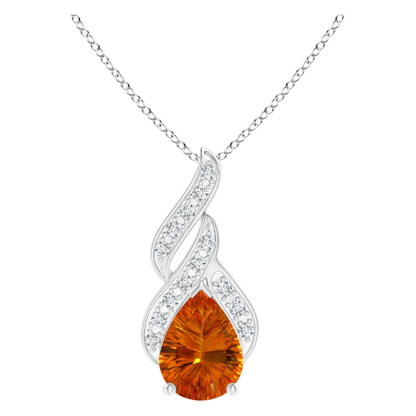 Ciondolo a goccia con citrino naturale di Angara certificato GIA da 5,13 ct in oro massiccio 14K