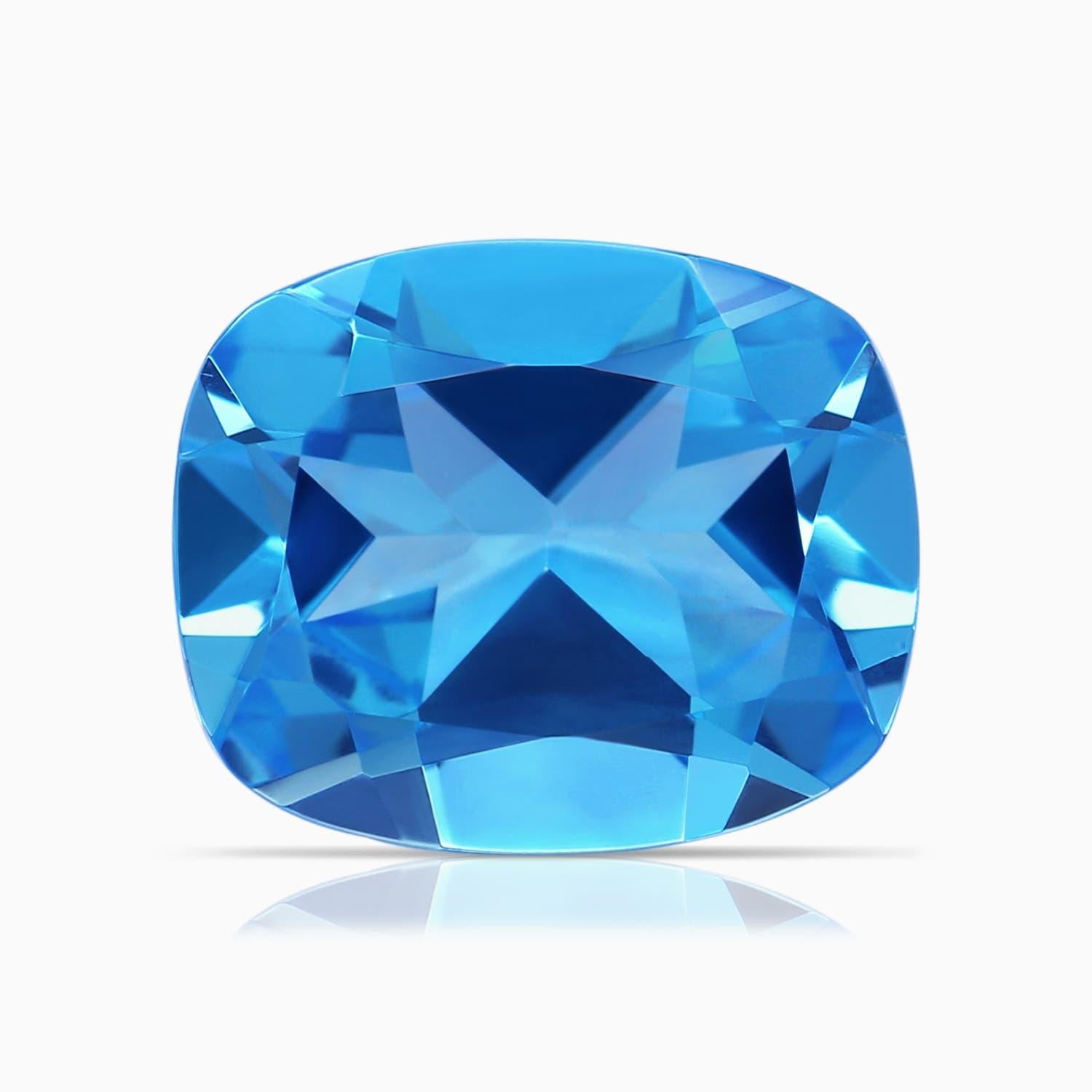 Angara Pendentif en or massif 14K avec topaze bleue suisse certifiée GIA de 5,41 ct Naturel en vente 1