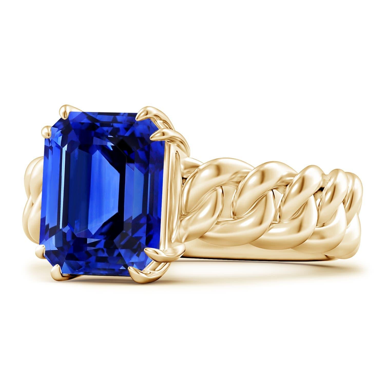 Angara Natural GIA zertifiziert 5,55 ct blauer Saphir Solitär Ring in 14K Gold im Angebot 5