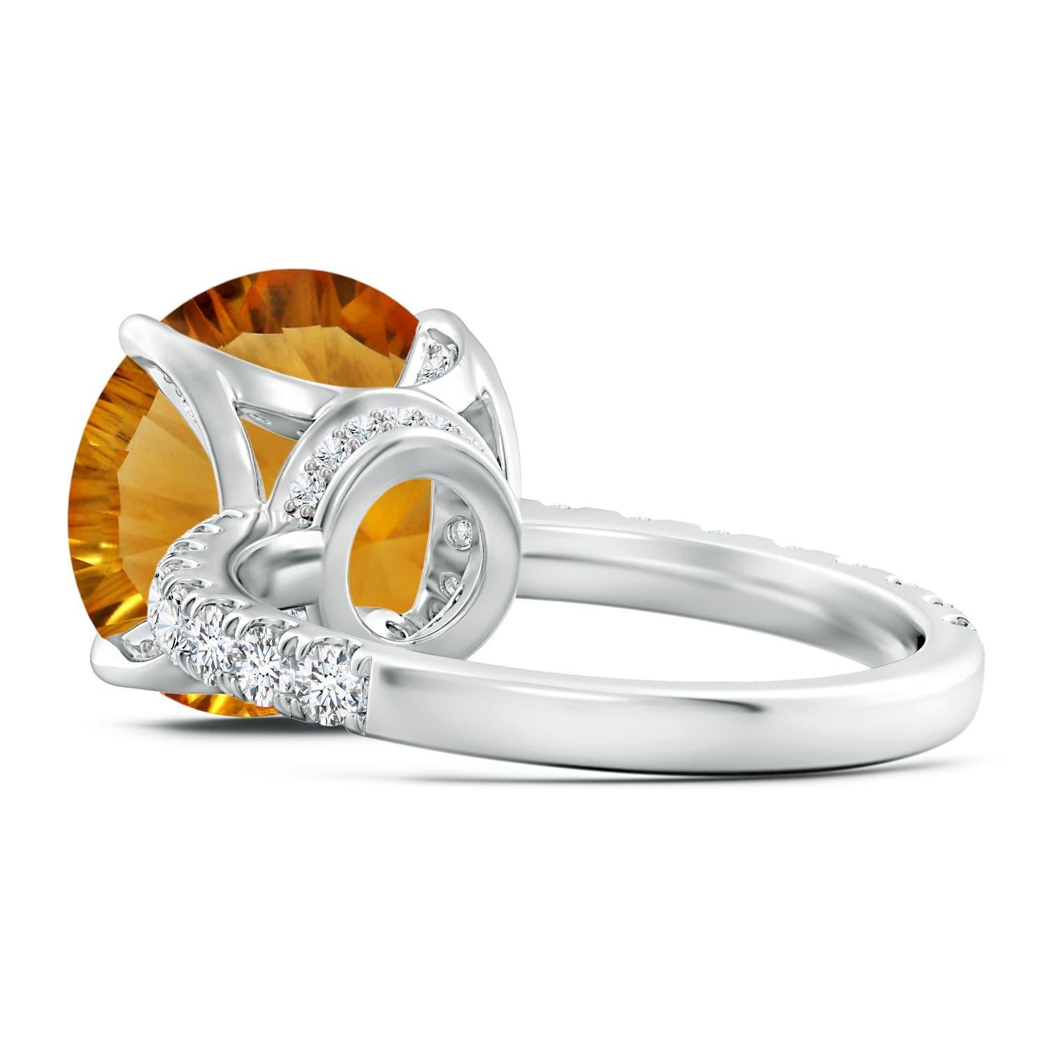 Angara Natural GIA zertifiziert 5,77 ct Citrin Solitär Ring in 14K massivem Gold (Rundschliff) im Angebot