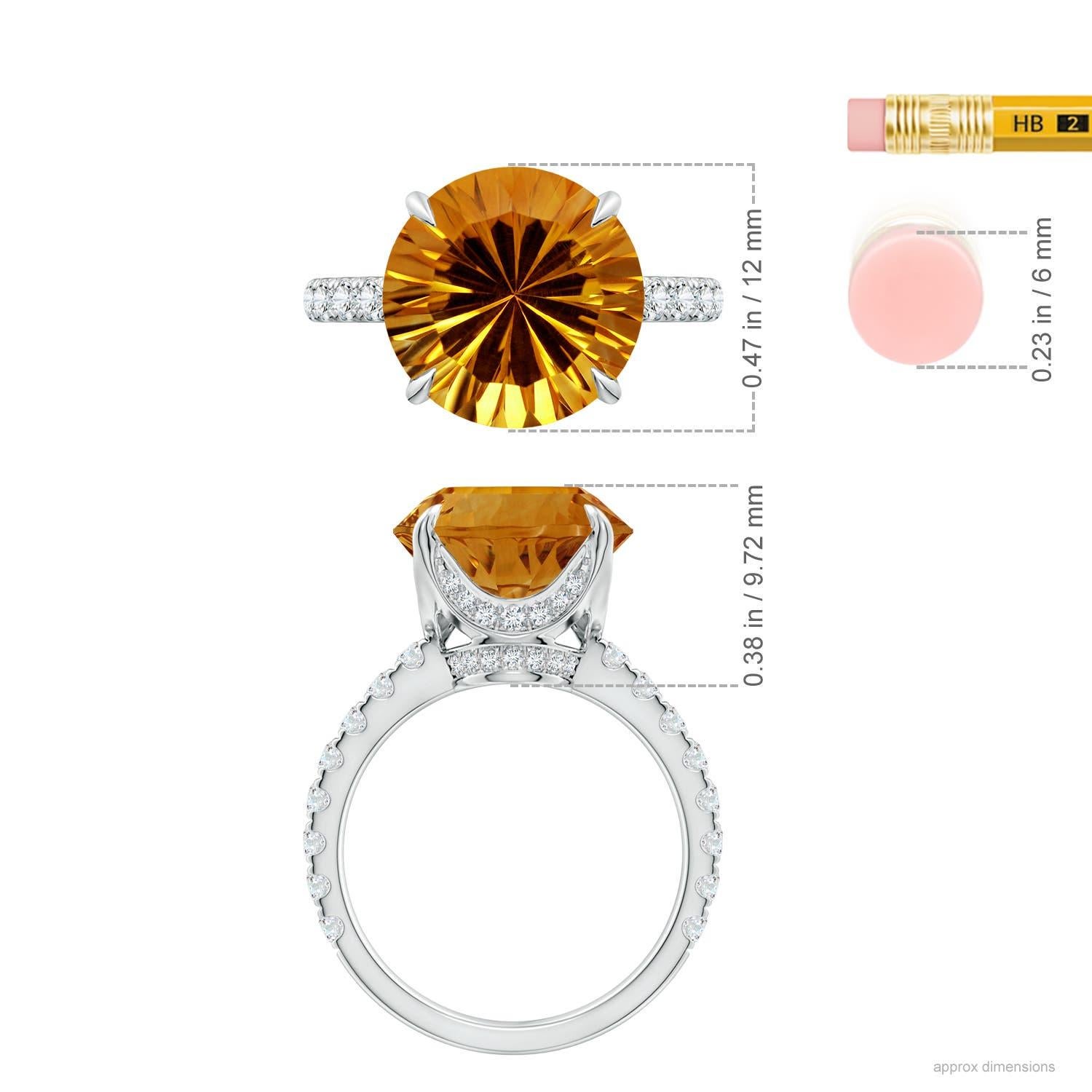 Angara Natural GIA zertifiziert 5,77 ct Citrin Solitär Ring in 14K massivem Gold Damen im Angebot