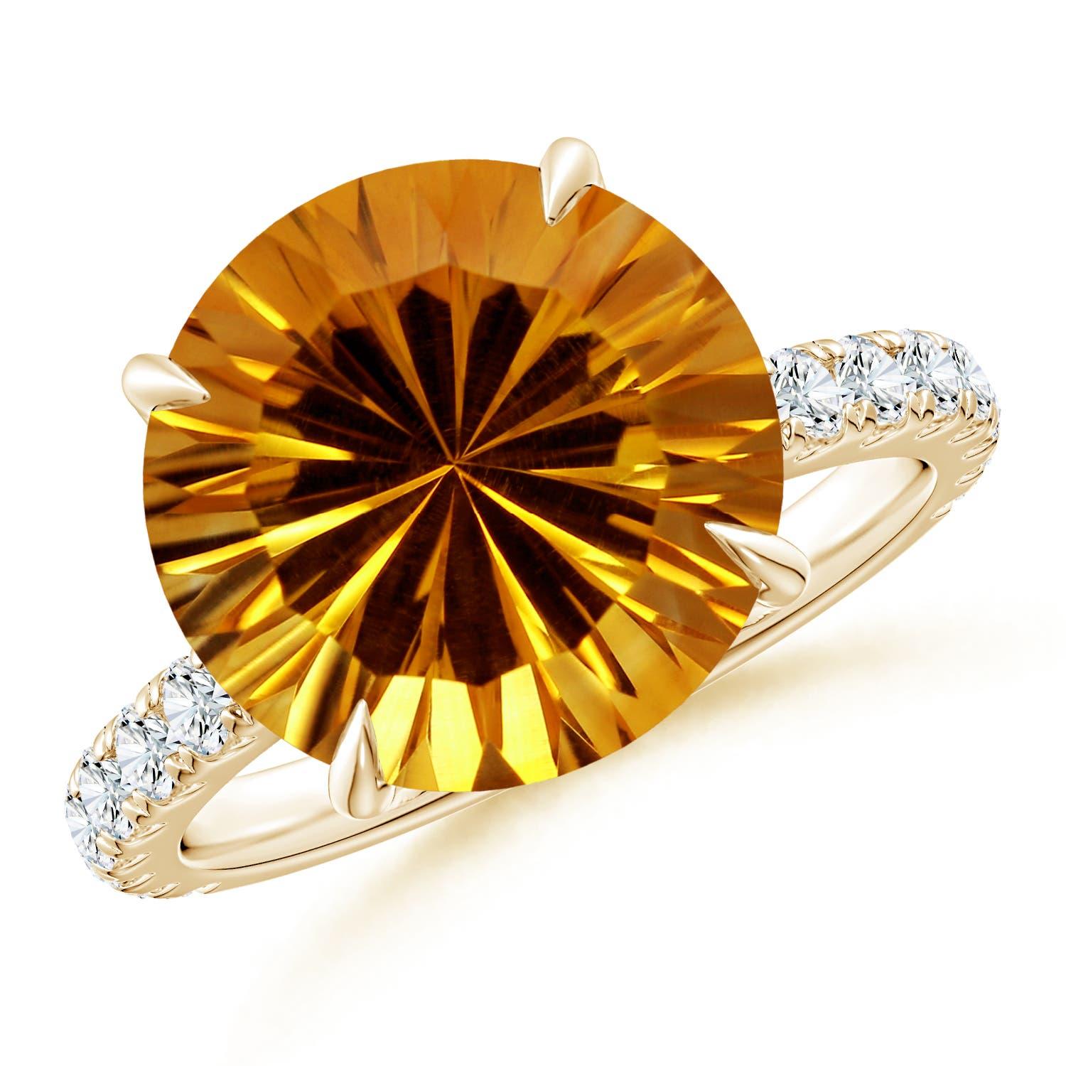 Angara Natural GIA zertifiziert 5,77 ct Citrin Solitär Ring in 14K massivem Gold im Angebot 3