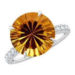 Anello solitario con citrino naturale di Angara certificato GIA da 5,77 carati in oro massiccio 14K