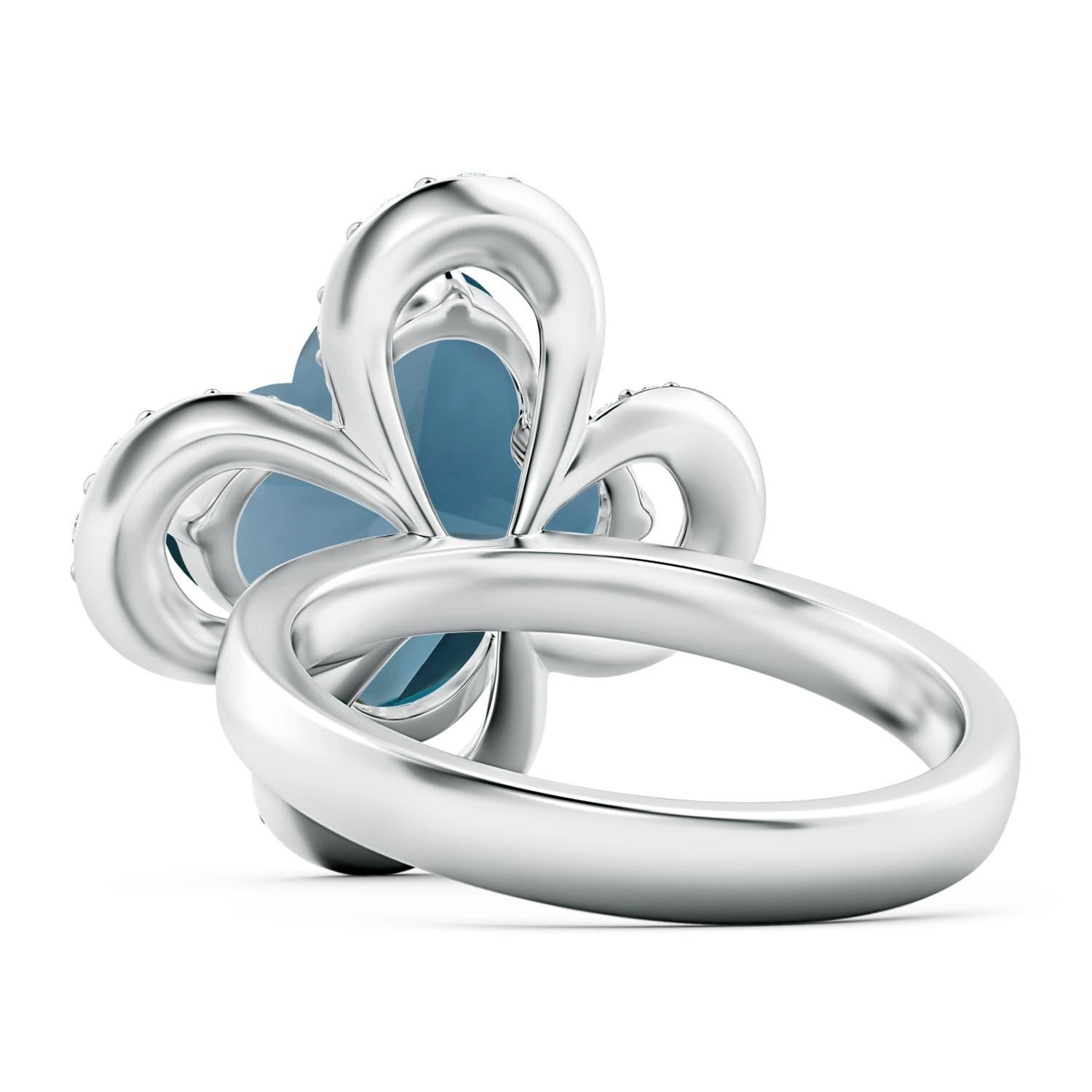 Bague de fiançailles Angara Nature certifiée GIA 5,96 ct London Blue Topaz Or 14K Neuf - En vente à Los Angeles, CA