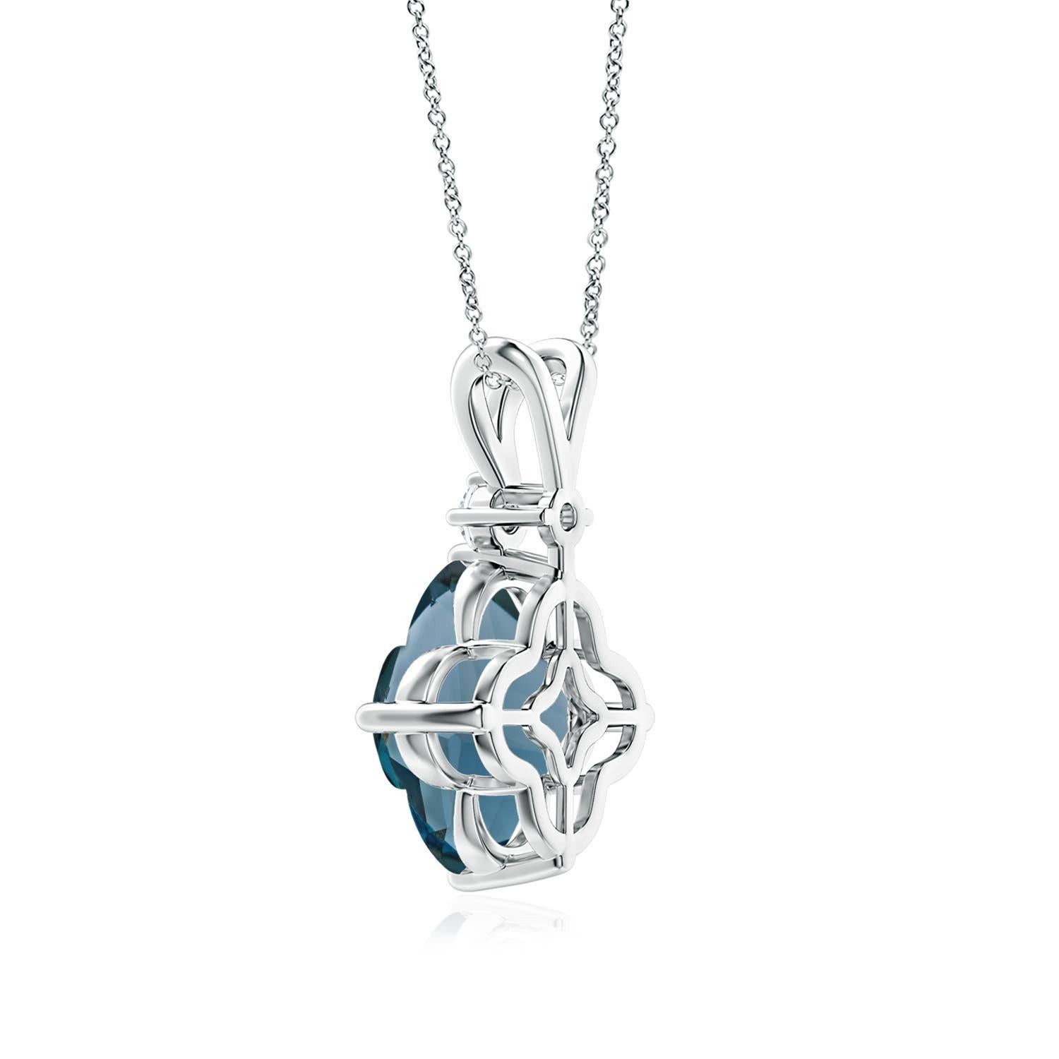 Colgante de topacio azul de Londres de 5,96 ct, natural, certificado por el GIA, en oro macizo de 14 quilates Corte mixto en venta