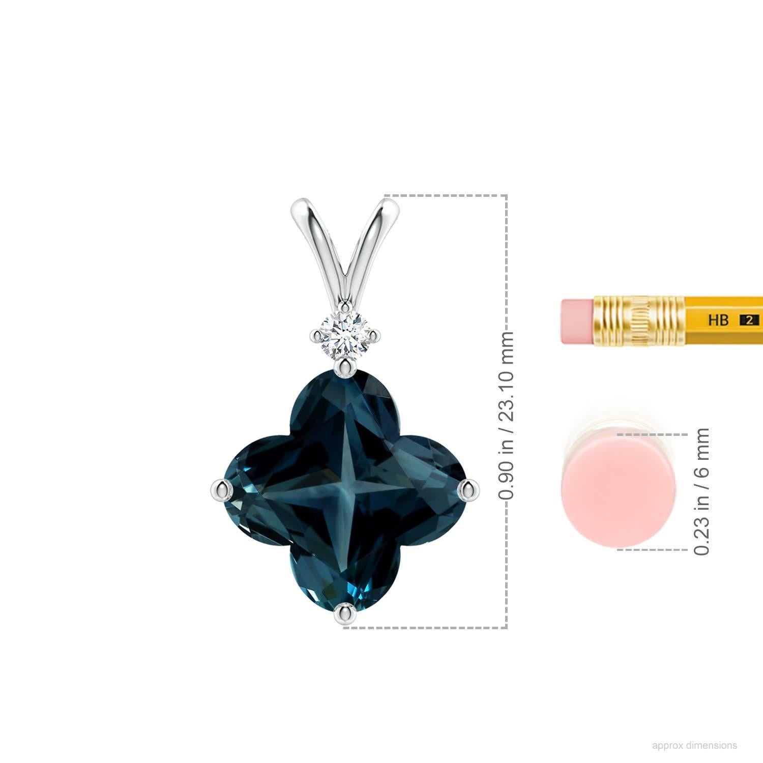 Colgante de topacio azul de Londres de 5,96 ct, natural, certificado por el GIA, en oro macizo de 14 quilates en Nuevo estado para la venta en Los Angeles, CA