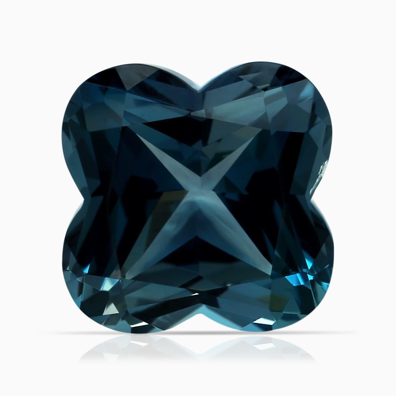 Colgante de topacio azul de Londres de 5,96 ct, natural, certificado por el GIA, en oro macizo de 14 quilates en venta 1