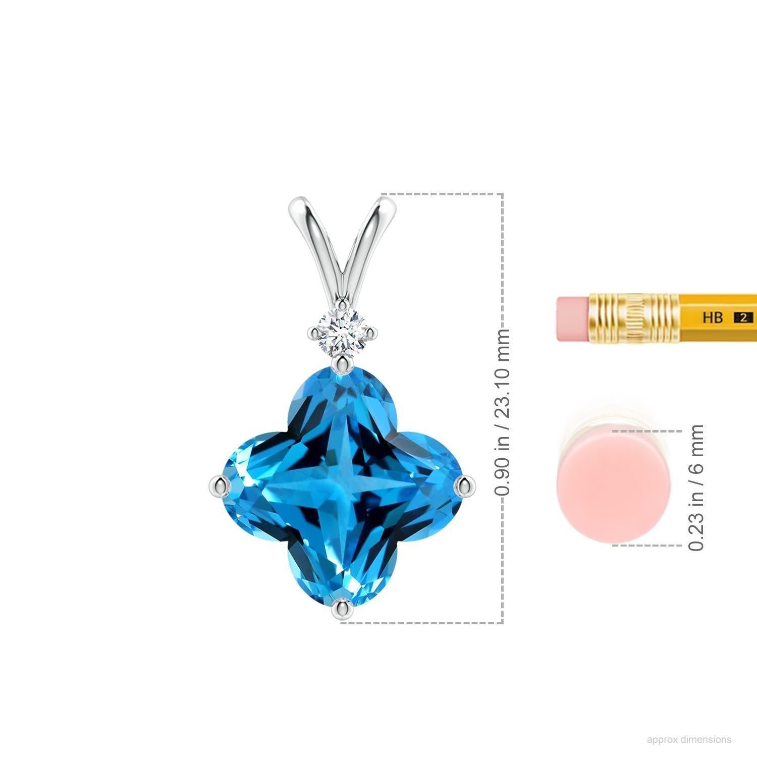 Angara Pendentif en or massif 14K avec topaze bleue suisse certifiée GIA 5.99 ct Naturel Neuf - En vente à Los Angeles, CA