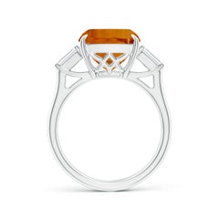 Angara Natural GIA Certified 6.11ct Citrine Ring with Diamonds in 14K Solid Gold