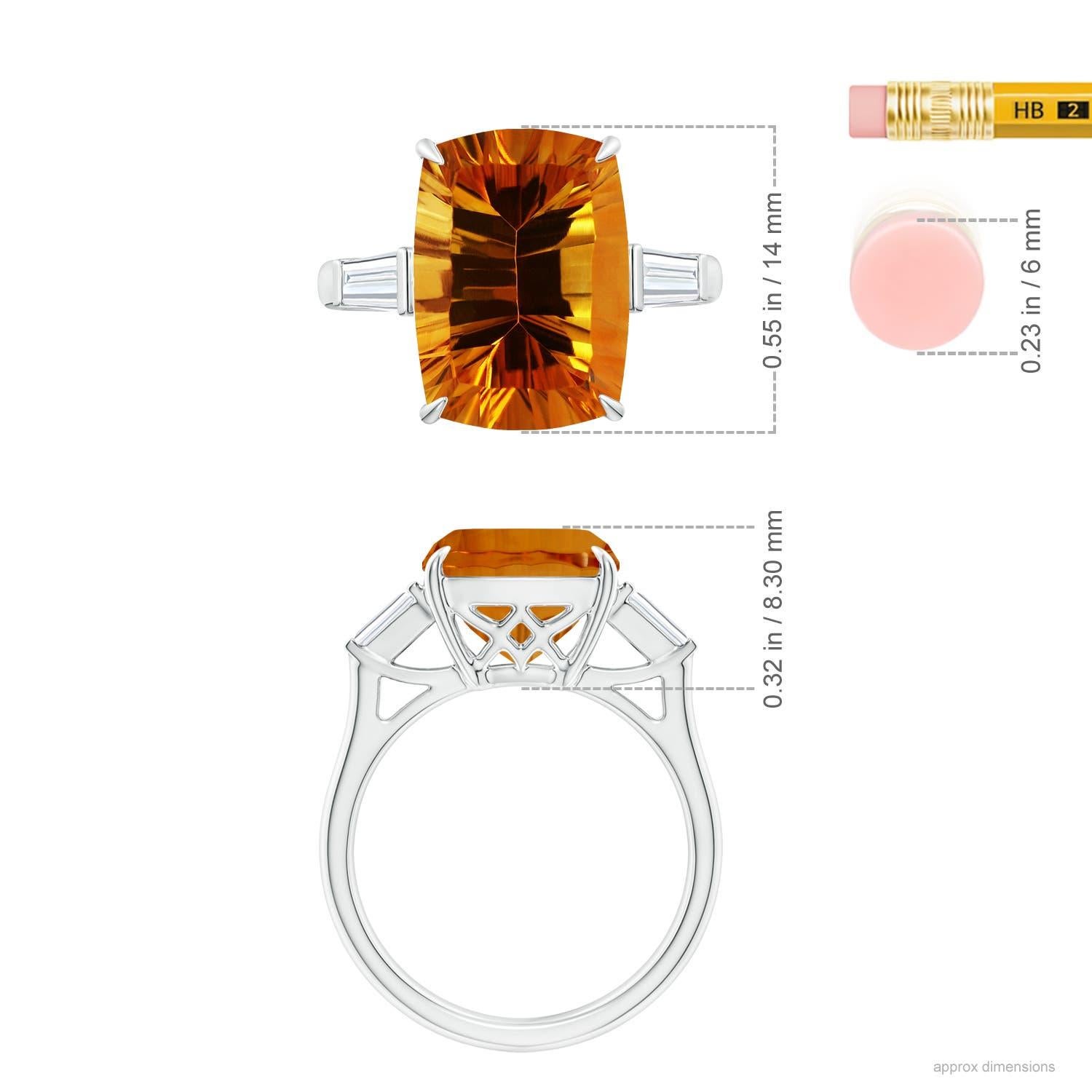 Angara Bague en or massif 14K avec citrine naturelle certifiée GIA de 6,11ct et diamants Pour femmes en vente