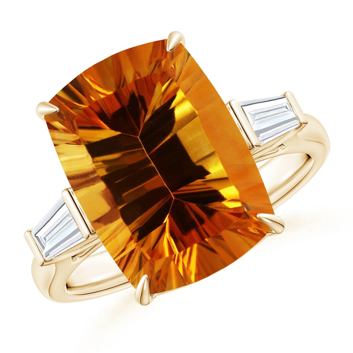Angara Bague en or massif 14K avec citrine naturelle certifiée GIA de 6,11ct et diamants en vente 3