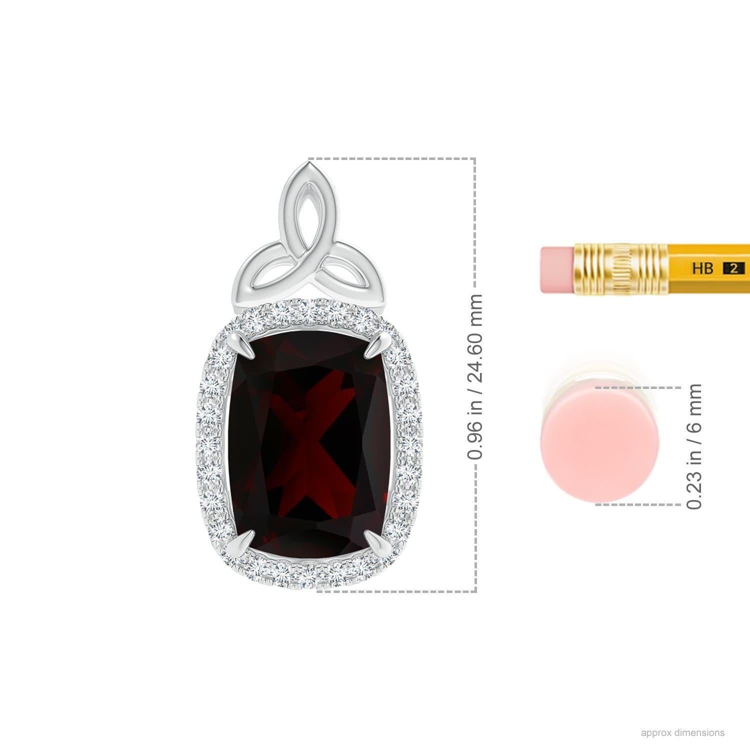 Angara Pendentif Halo en or 14K avec grenat naturel certifié GIA de 6,31 ct pour femmes Pour femmes en vente