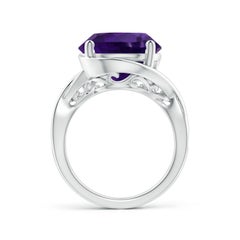 Angara Natural GIA Certified 6.61 ct Amethyst Bypass Engagement Ring in 14K Gold