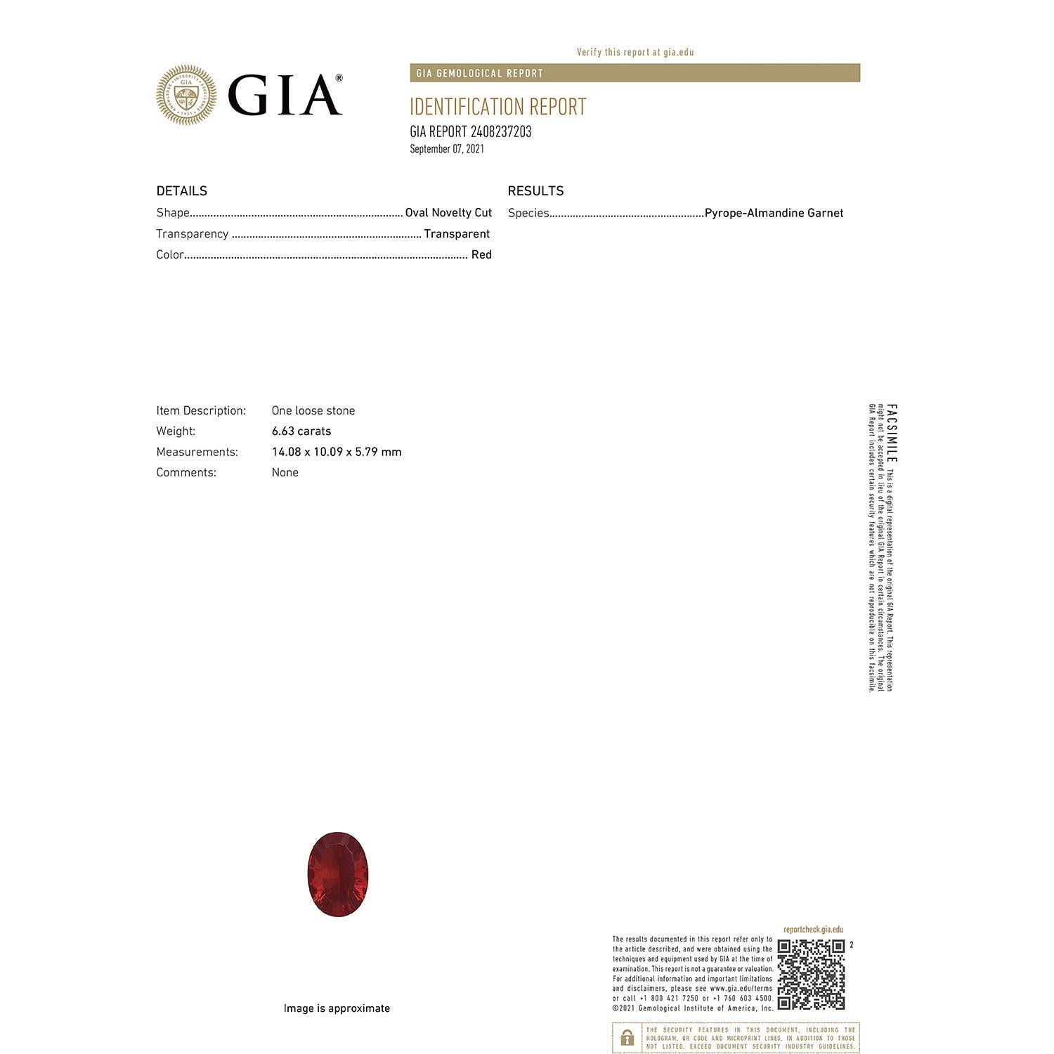 Angara natürlichen GIA zertifiziert 6,63 ct Granat drei Stein Ring in 14K massivem Gold (Moderne) im Angebot
