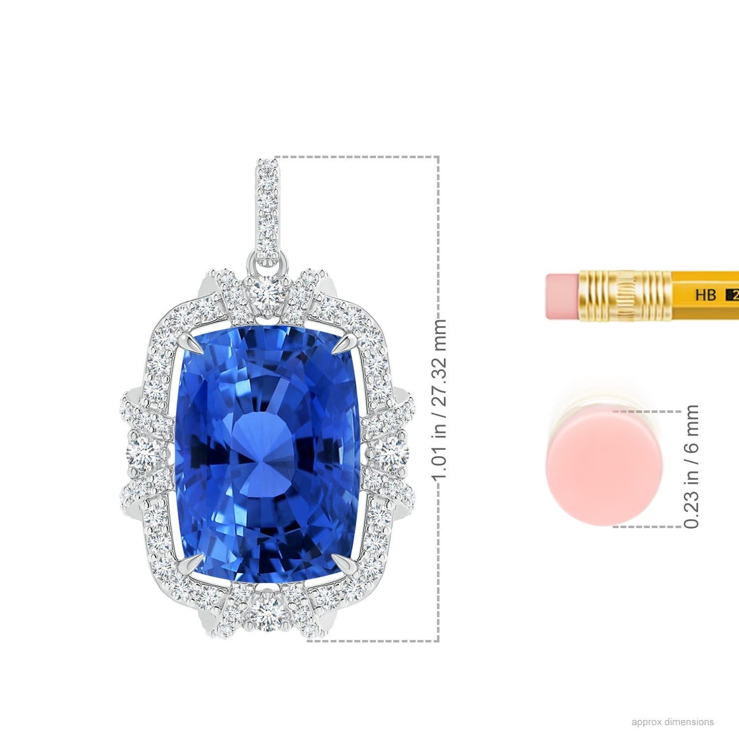 Donna Ciondolo a forma di aureola con zaffiro blu da 7,06 carati certificato GIA di Angara in oro massiccio 14K in vendita