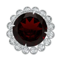 Angara Anillo de Cóctel de Granate y Diamante Natural Certificado GIA de 8,62 ct en Oro de 14K