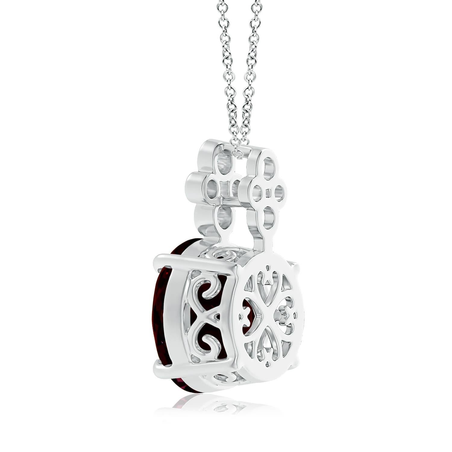 Angara Natural GIA zertifiziert 8,62 ct Granat-Anhänger mit Diamant in 14K Gold (Rundschliff) im Angebot