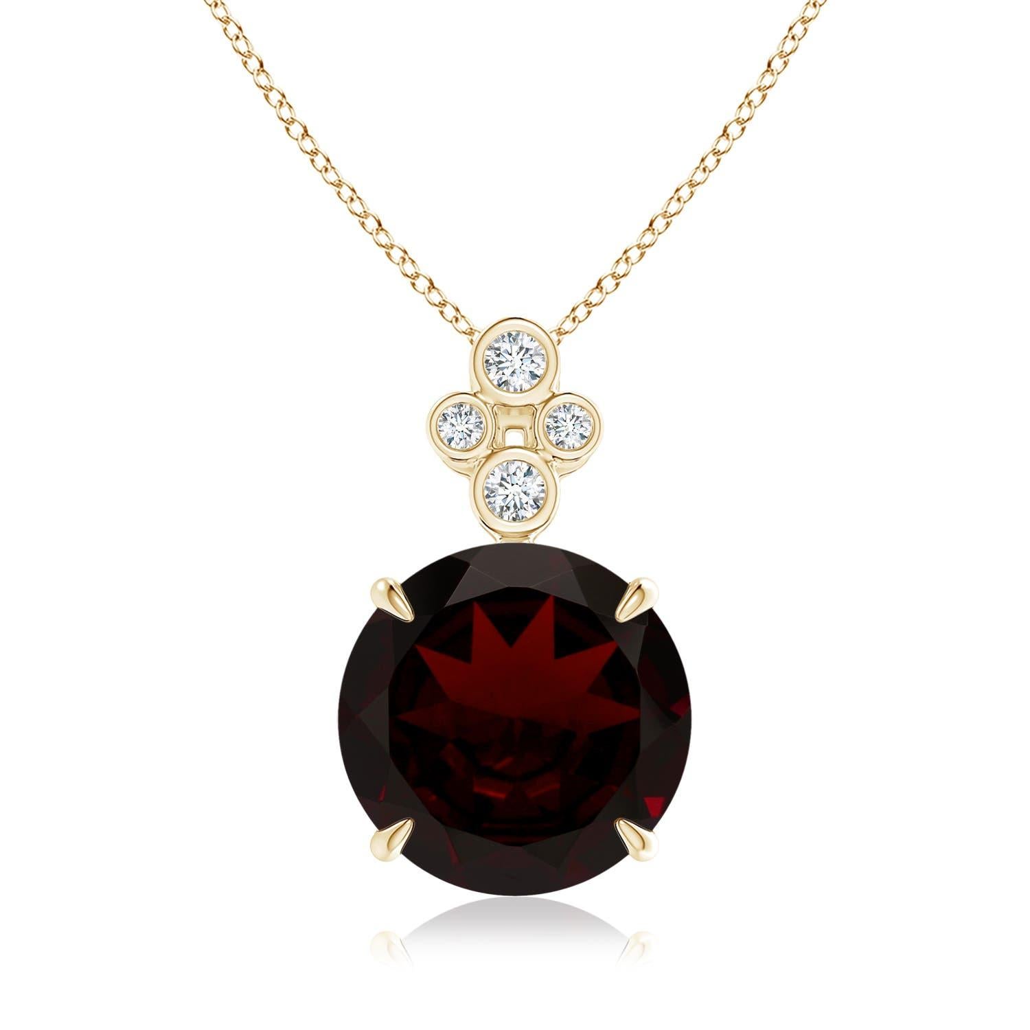 Angara Natural GIA zertifiziert 8,62 ct Granat-Anhänger mit Diamant in 14K Gold im Angebot 3