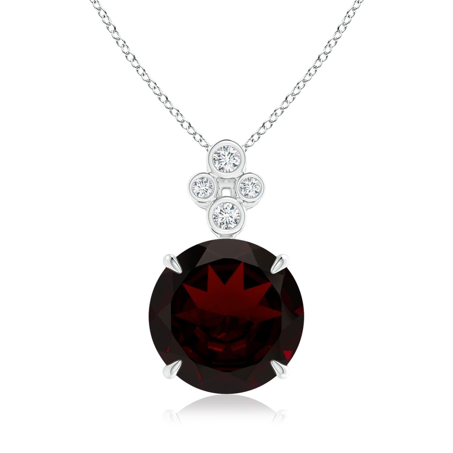 Angara Natural GIA zertifiziert 8,62 ct Granat-Anhänger mit Diamant in 14K Gold