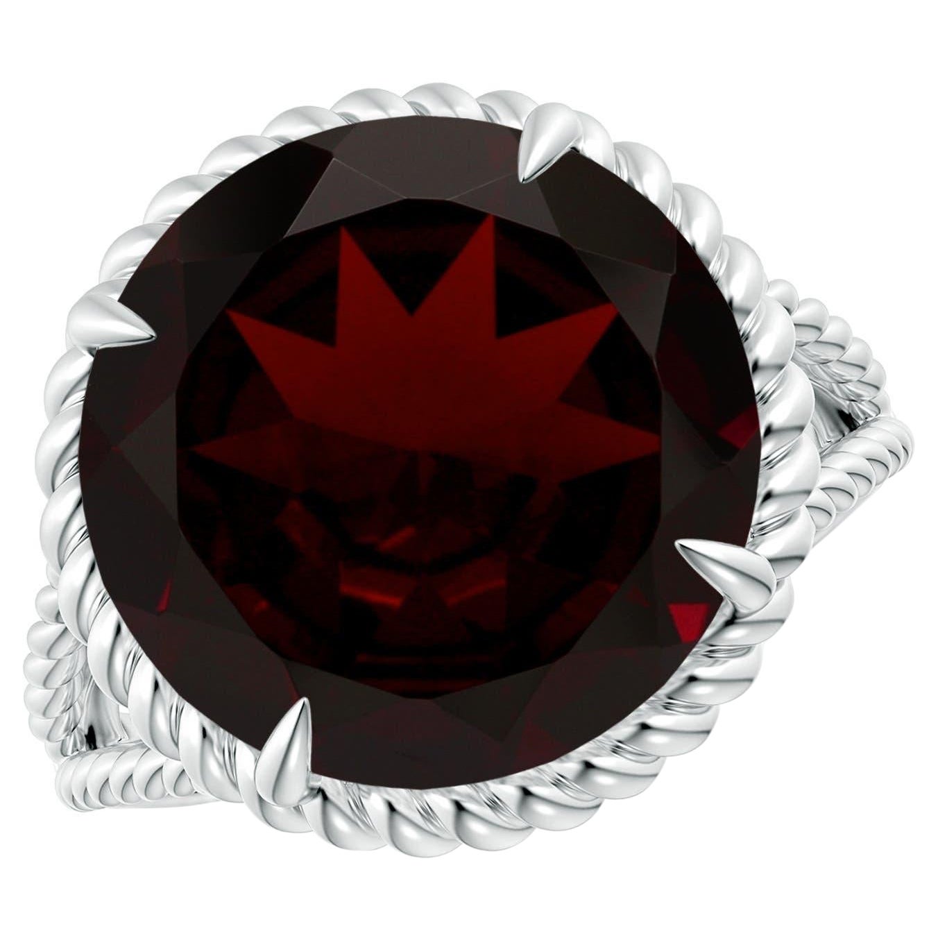 Bague en or 14 carats à tige torsadée en grenat naturel certifié GIA de 8,62 ct en vente