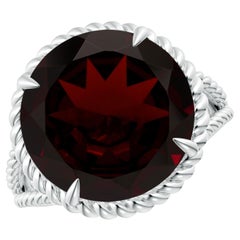 Angara Anillo de oro de 14 quilates con caña en espiral de 8,62 quilates de granate natural certificado por la GIA