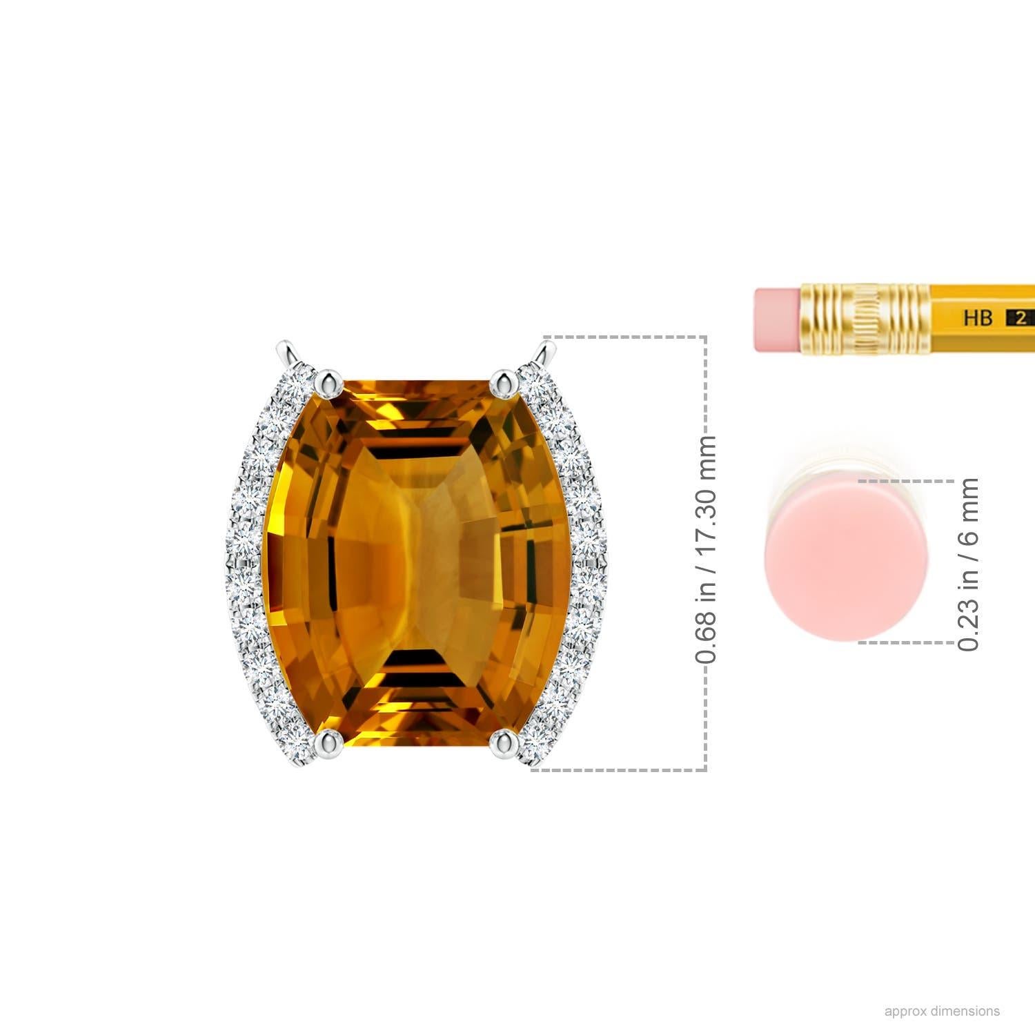 Angara Natural GIA-zertifiziert 8,91 ct Citrin und Diamant-Bar-Anhänger in 14K Gold im Zustand „Neu“ im Angebot in Los Angeles, CA