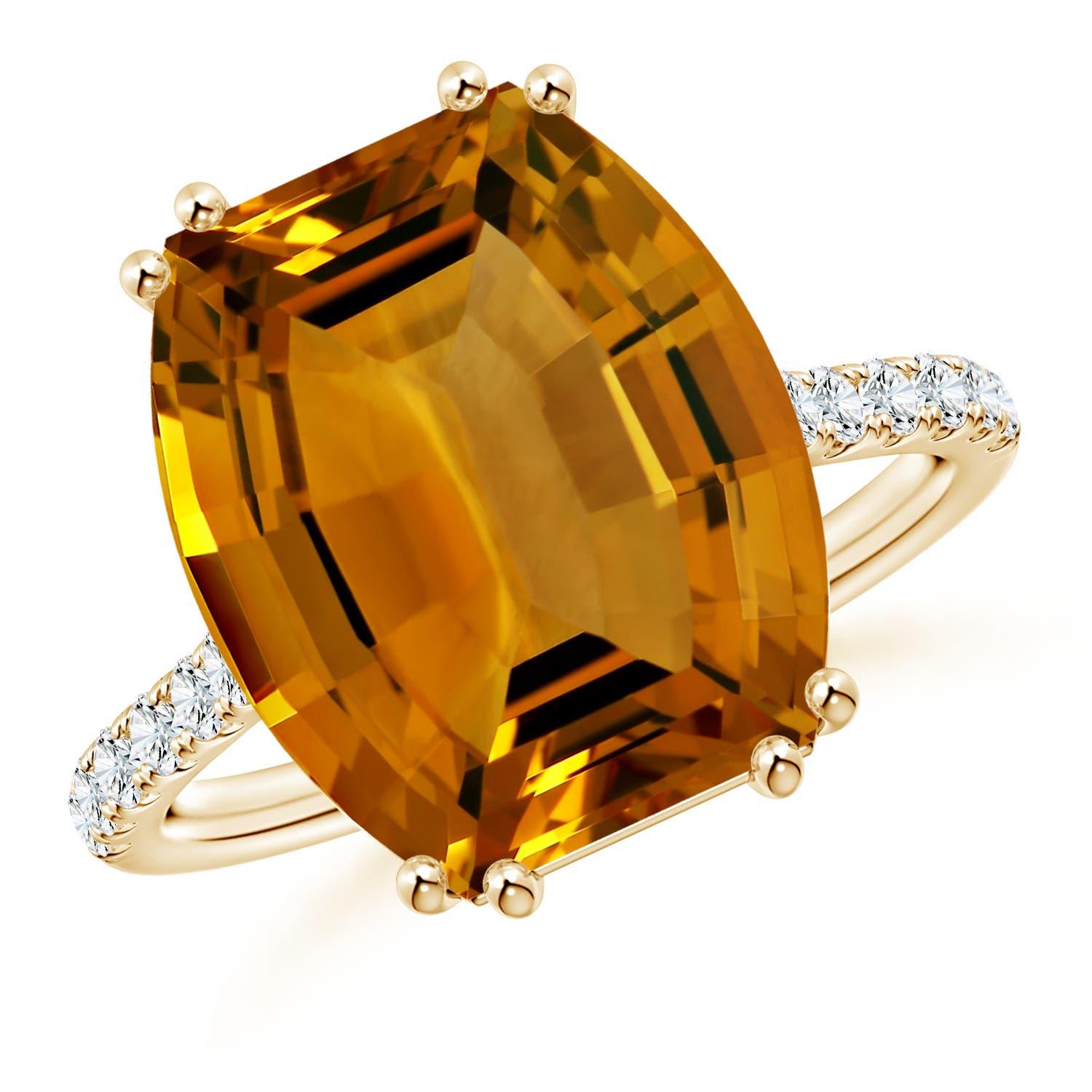 Angara Natural GIA zertifiziert 8,91ct Citrin Solitär Ring in 14K Gold für Frauen im Angebot 5