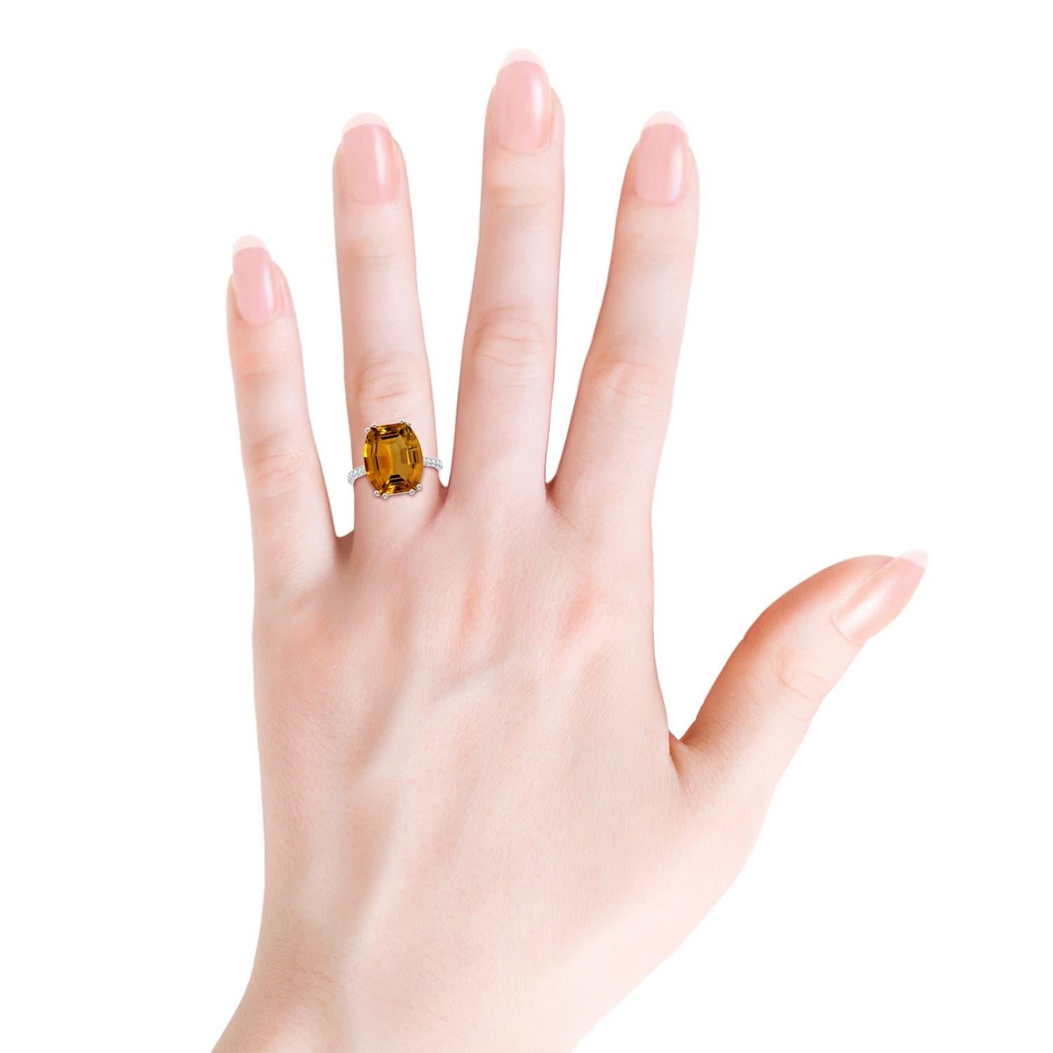 Angara Natural GIA zertifiziert 8,91ct Citrin Solitär Ring in 14K Gold für Frauen im Angebot 1