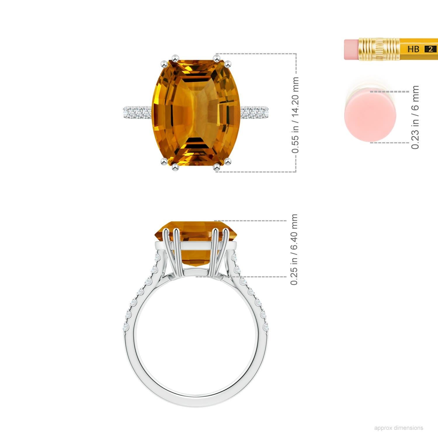 Angara Natural GIA zertifiziert 8,91ct Citrin Solitär Ring in 14K Gold für Frauen im Angebot 2