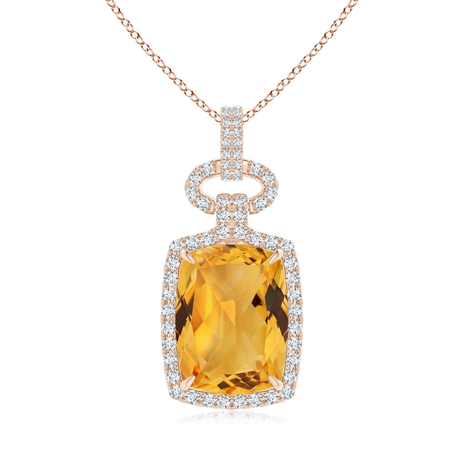 Angara Colgante de Citrino Natural Certificado GIA de 8,92 ct en Oro Macizo de 14 quilates para Mujer en venta 4