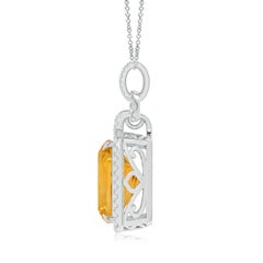 Ciondolo con citrino naturale di 8,92 ct in oro massiccio 14K di Angara, certificato GIA, per donna