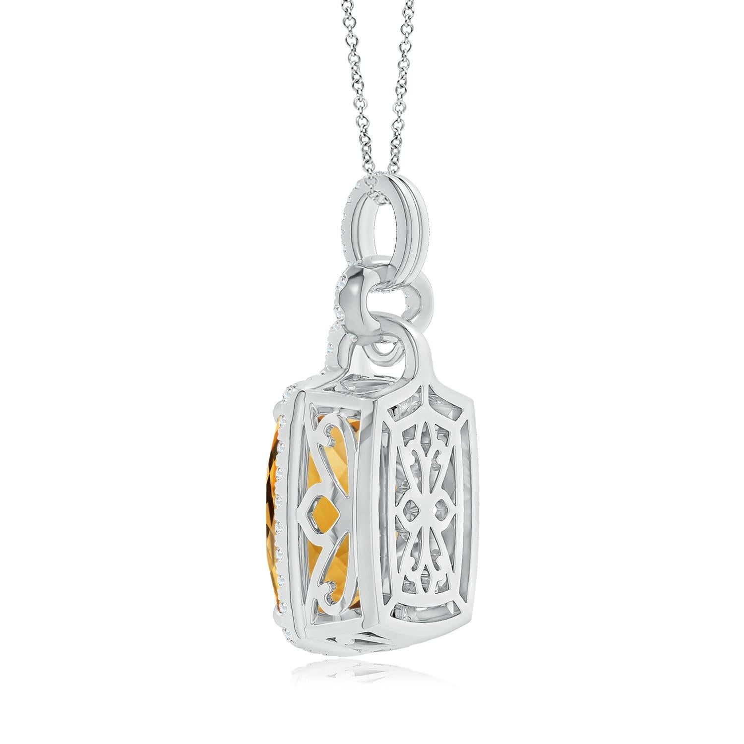 Angara Colgante de Citrino Natural Certificado GIA de 8,92 ct en Oro Macizo de 14 quilates para Mujer Corte cojín en venta