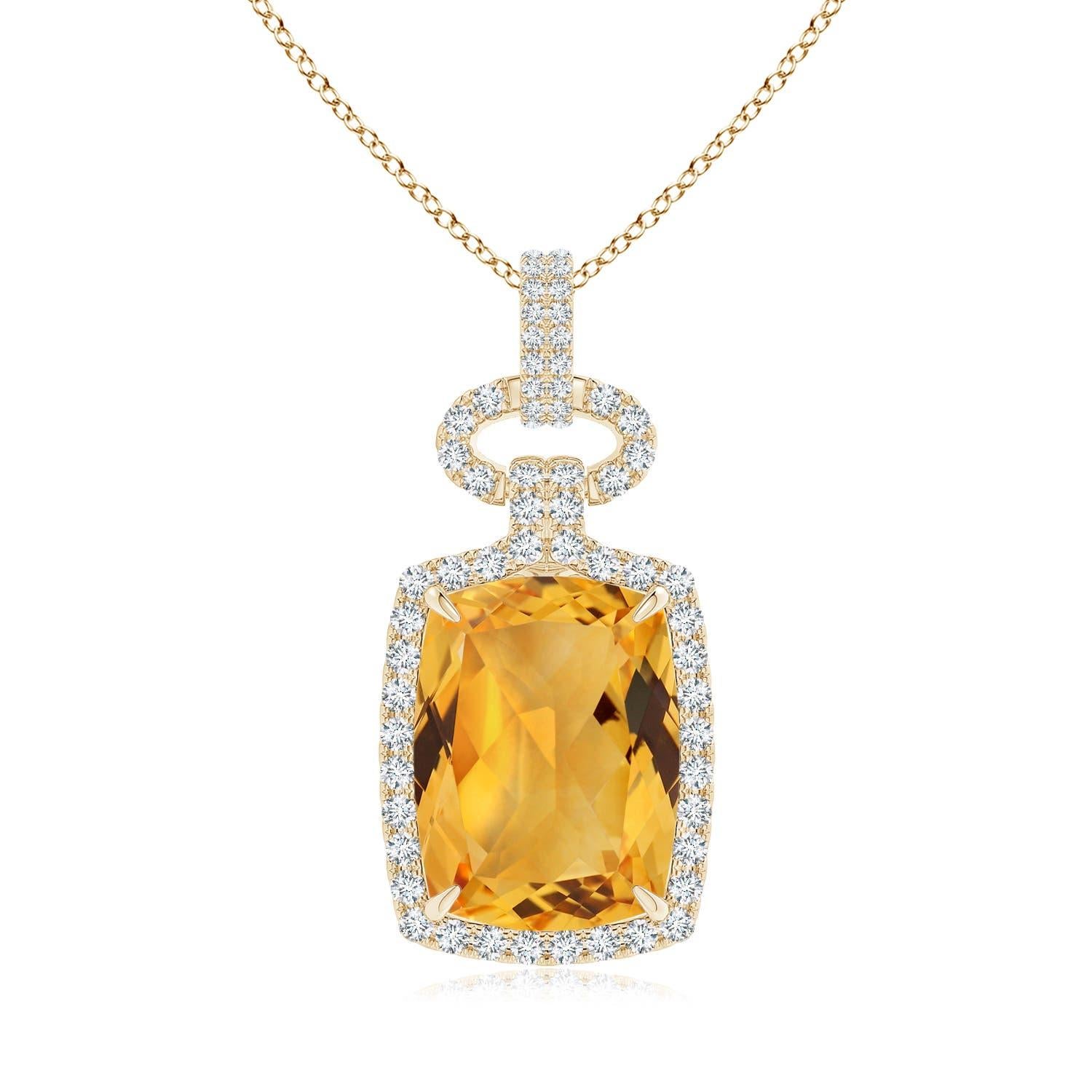 Angara Colgante de Citrino Natural Certificado GIA de 8,92 ct en Oro Macizo de 14 quilates para Mujer en venta 3