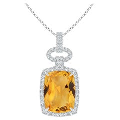 Angara Colgante de Citrino Natural Certificado GIA de 8,92 ct en Oro Macizo de 14 quilates para Mujer