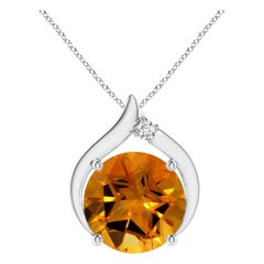 Colgante Llama Solitaria de Citrino de 9,03 ct Certificado GIA Natural de Angara en Oro de 14K