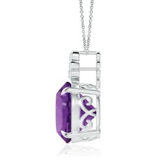 Angara Natural GIA zertifiziert 9,28 ct Amethyst Anhänger mit Diamant in 14K Gold