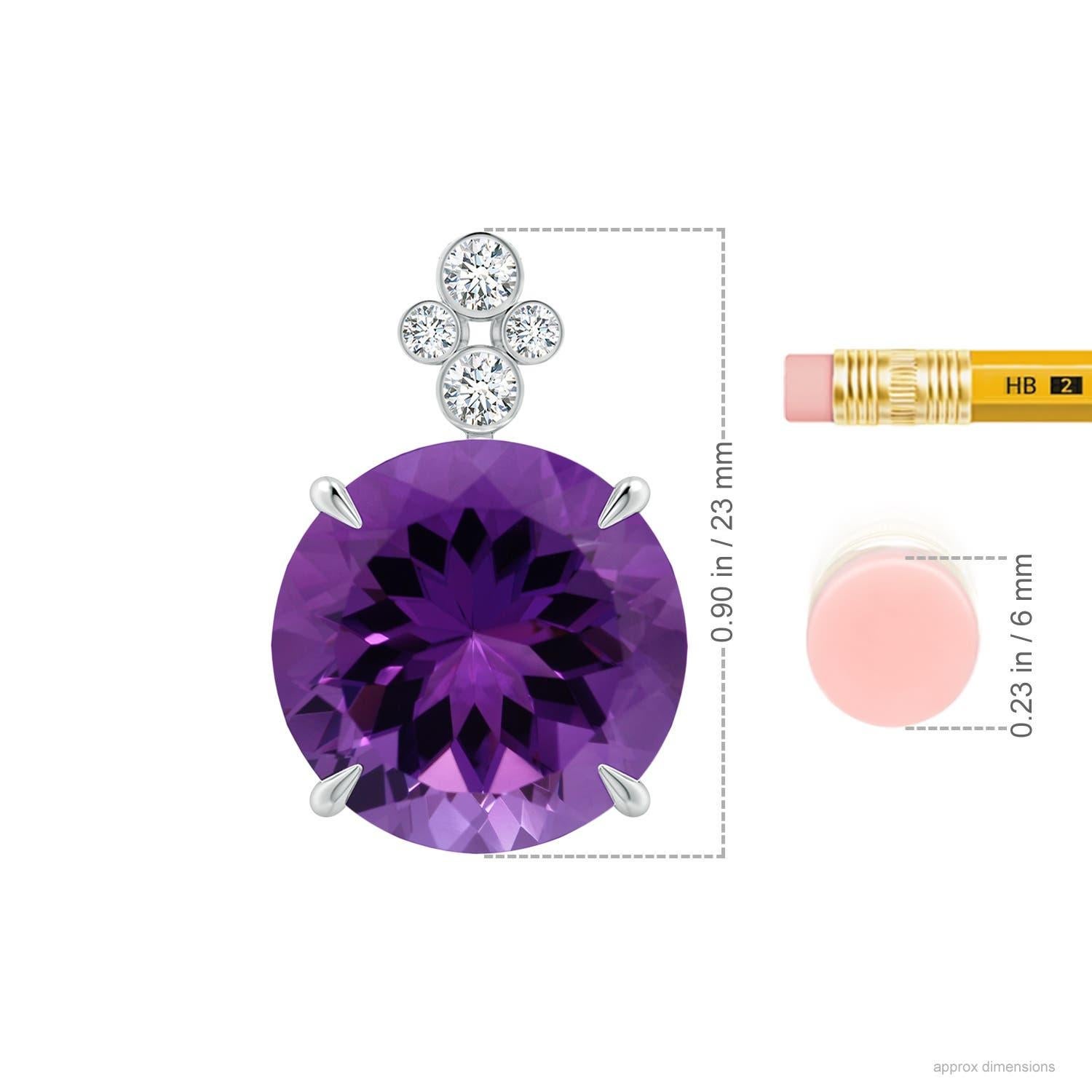 Angara Natural GIA zertifiziert 9,28 ct Amethyst Anhänger mit Diamant in 14K Gold im Zustand „Neu“ im Angebot in Los Angeles, CA