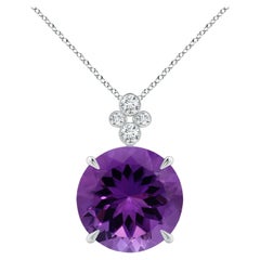 Angara Pendentif en or 14K avec diamant et améthyste naturelle certifiée GIA de 9,28 ct