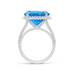 Angara Natural GIA Certified 9.81 ct Swiss Blue Ring in 14K Solid Gold for Women
