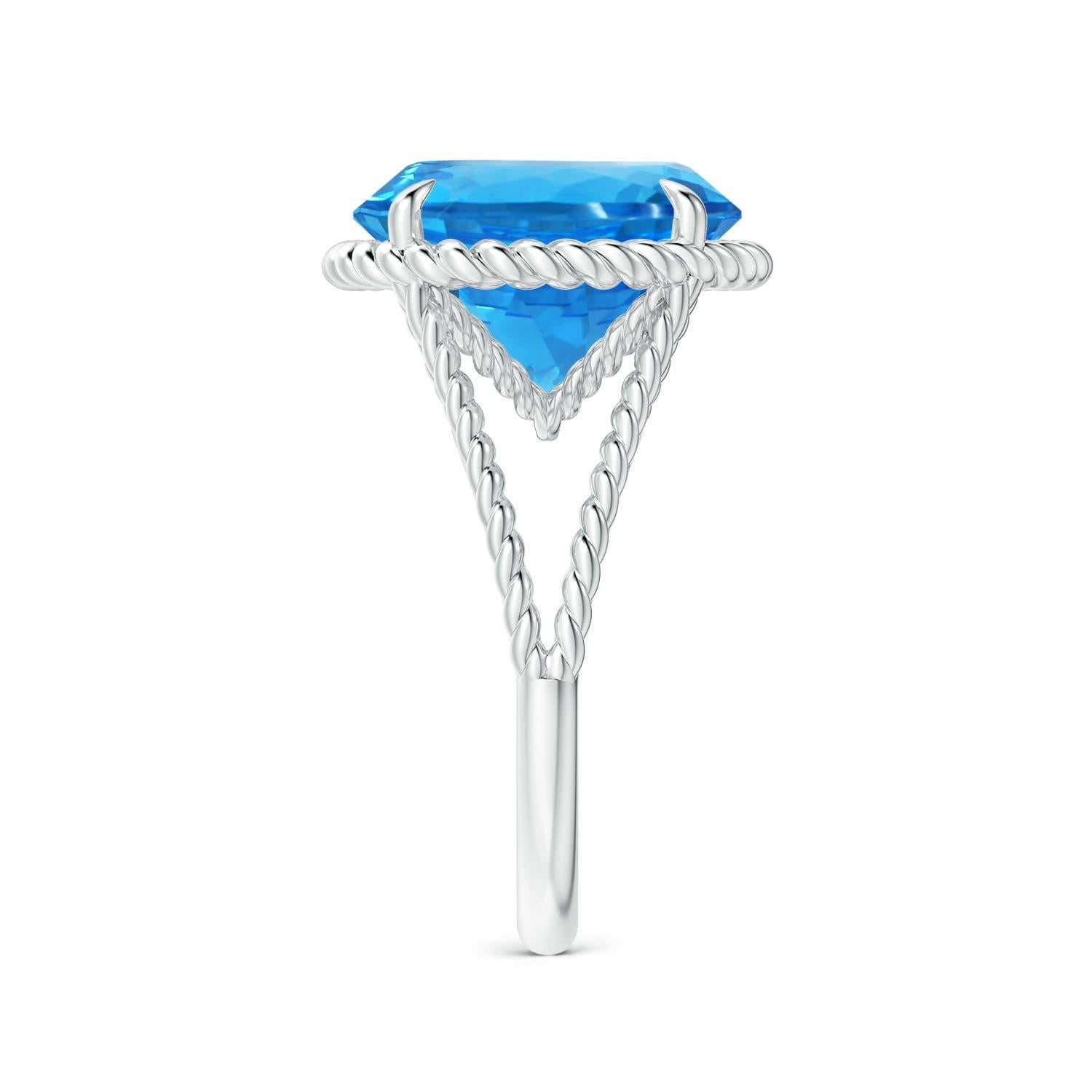 Anillo Angara Natural Azul Suizo Certificado GIA de 9,81 ct en oro macizo de 14 quilates para mujer Corte redondo en venta