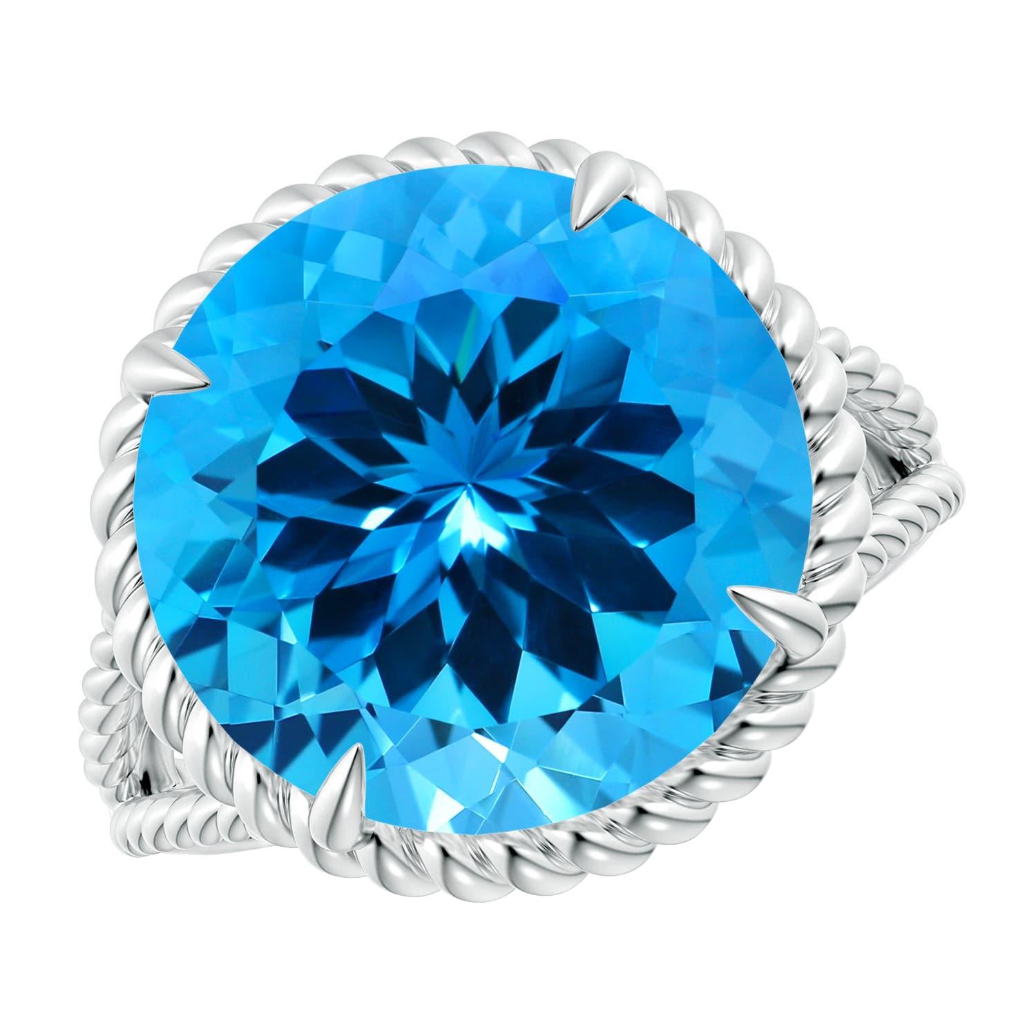 Anillo Angara Natural Azul Suizo Certificado GIA de 9,81 ct en oro macizo de 14 quilates para mujer en venta