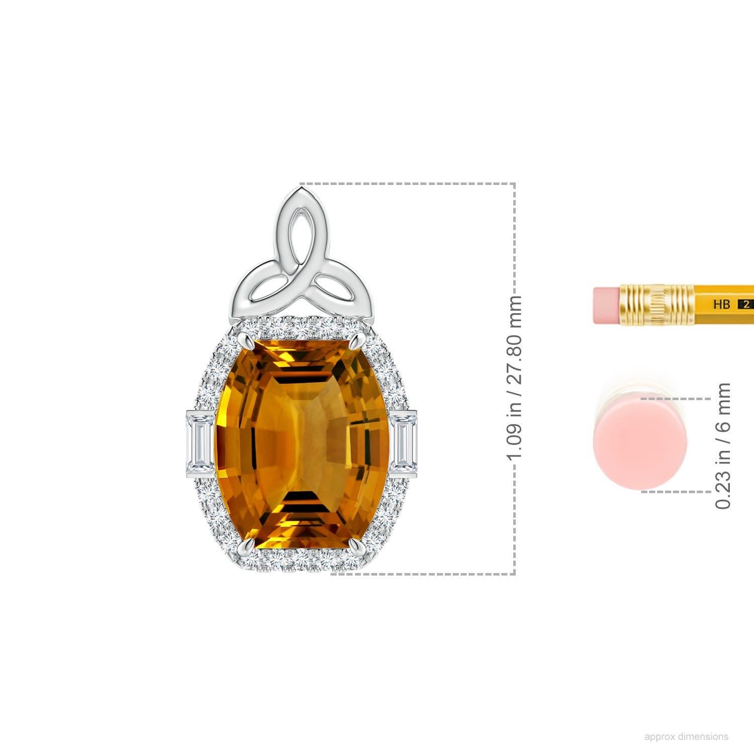 Ciondolo a forma di barile con Citrino naturale di 8,91 carati certificato GIA di Angara in oro 14K In condizioni Nuovo in vendita a Los Angeles, CA